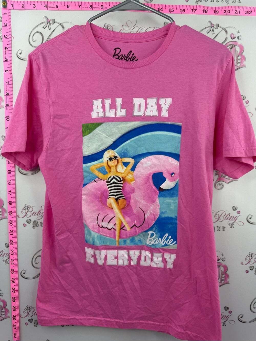 Barbie 2023 tee tshirt Pink Graphic 'All Day Everyday' Short Sleeve Tee